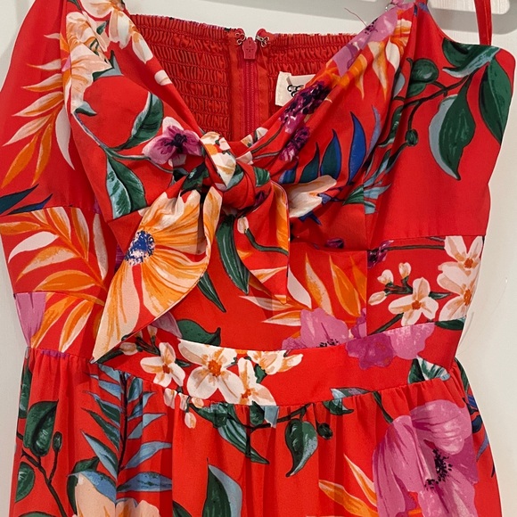 Eliza J Red Floral Maxi Dress with Spaghetti Straps - Picture 4 of 6